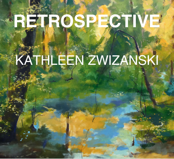 This Retrospective comes following the passing
of Kathleen Zwizanski in 2025. This event is presented
to recognize the immense body and quality of work
Ms. Zwizanski produced from her daily painting regimen
- researching, experimenting and visualizing.
