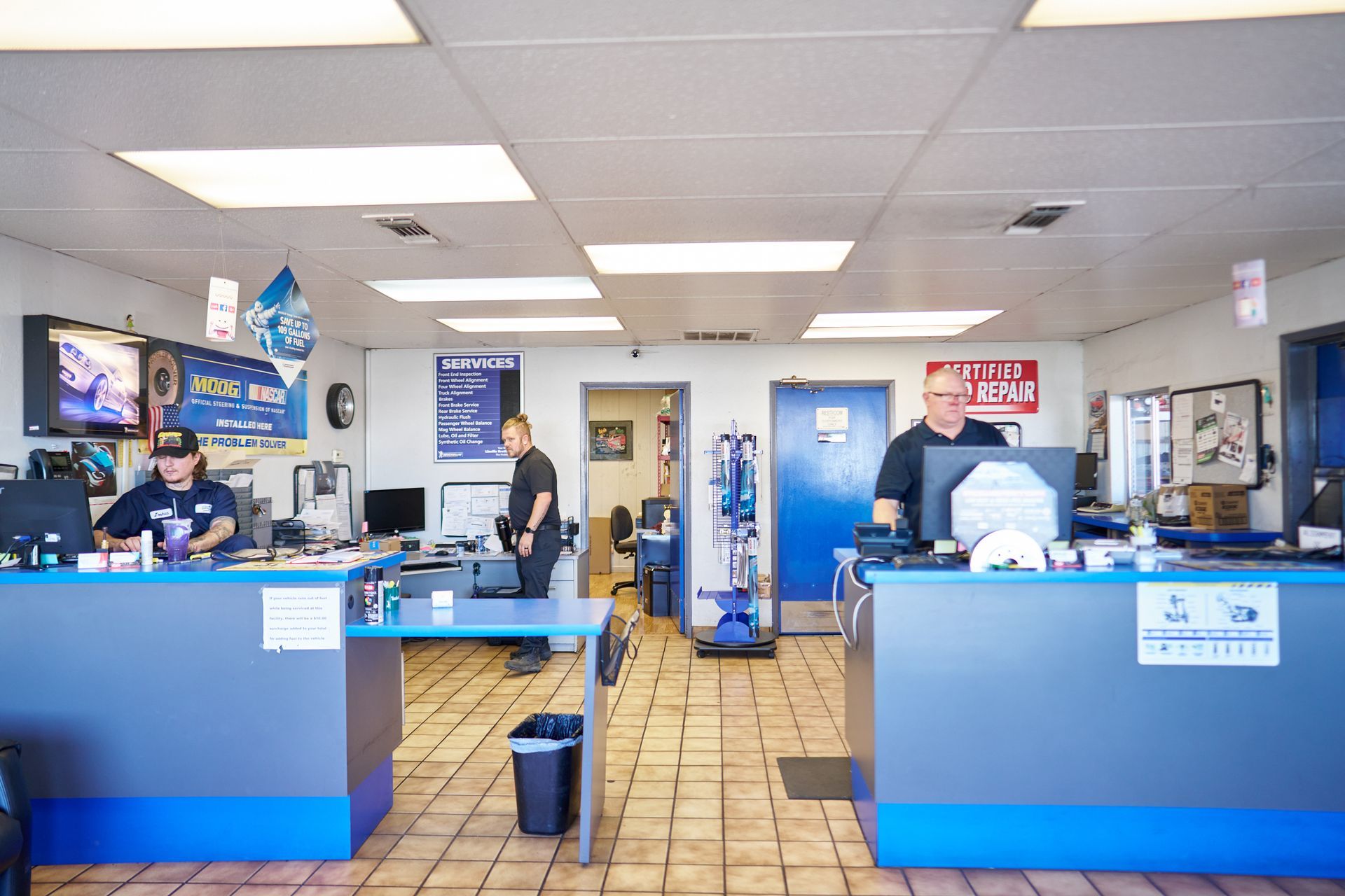 Inside a car repair shop | Linville Brothers