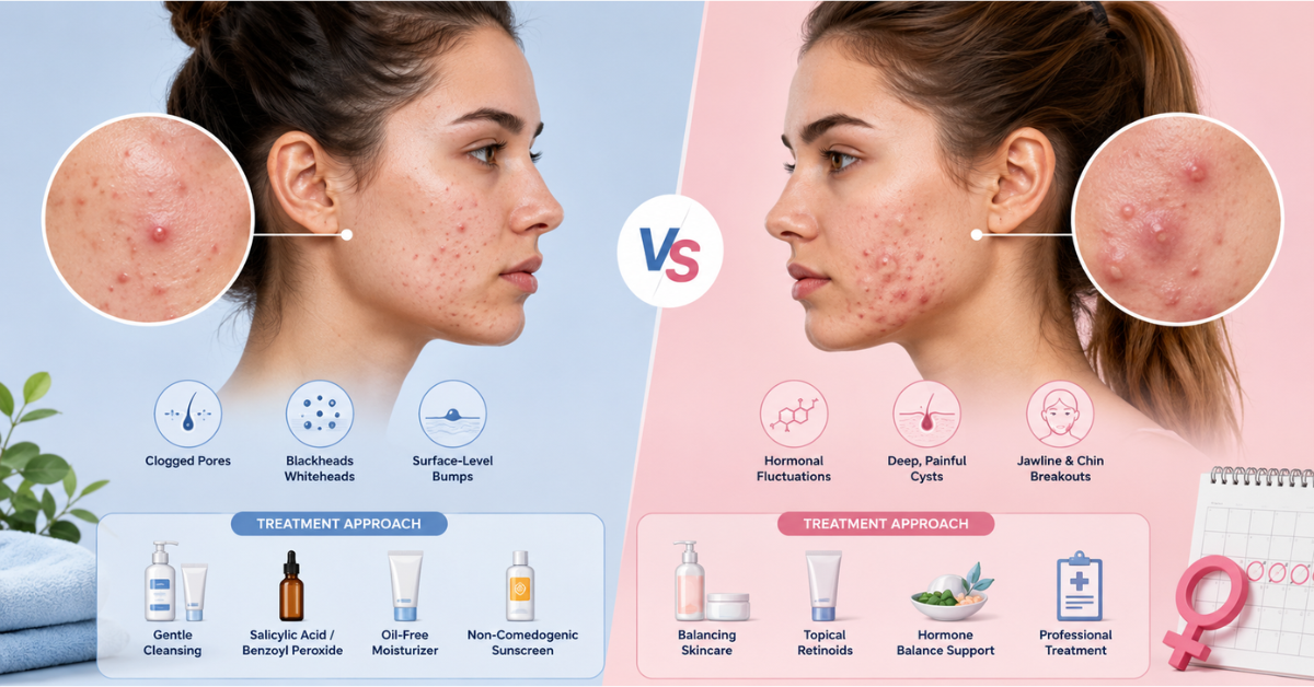 Acne vs Hormonal Acne | Difference and Treatment