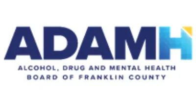 ADAMH logo in blue and gold for Alcohol, Drug and Mental Health Board of Franklin County