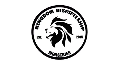 Black-and-white circular logo for Kingdom Discipleship Ministries with lion head and “EST. 2015” text