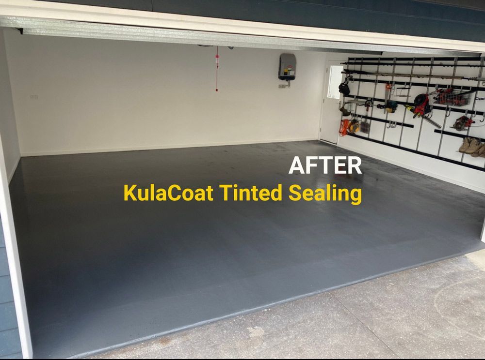 After KulaCoat Tinted Sealing — Concrete Options Group in Gympie, QLD