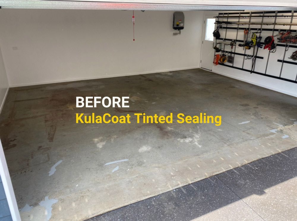 before KulaCoat Tinted Sealing — Concrete Options Group in Gympie, QLD