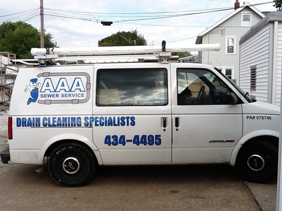 White Vehicle on Service — Erie, PA — AAA Sewer Service