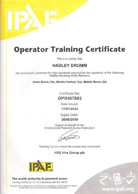 Safety certificate 2