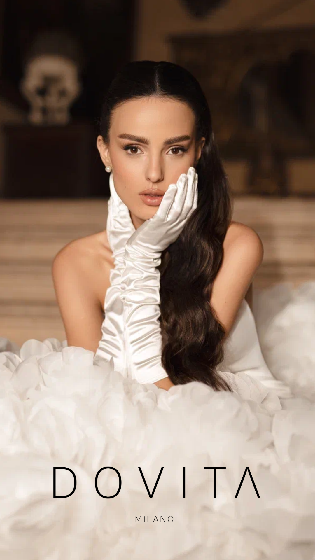 A poster for the Dovita Milano trunk show event at house of luxe bridal atelier