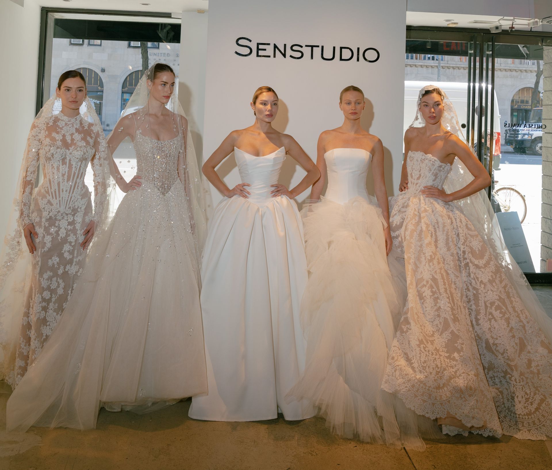 A poster for the Senstudio trunk show event at house of luxe bridal atelier