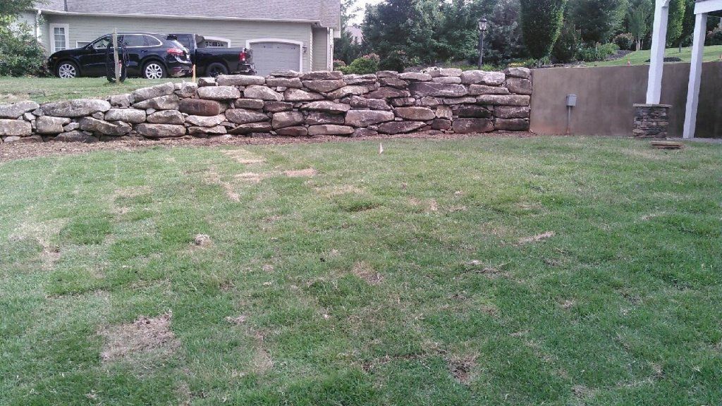 Stone Wall and Grass — Seneca, SC — Sheriff Landscaping