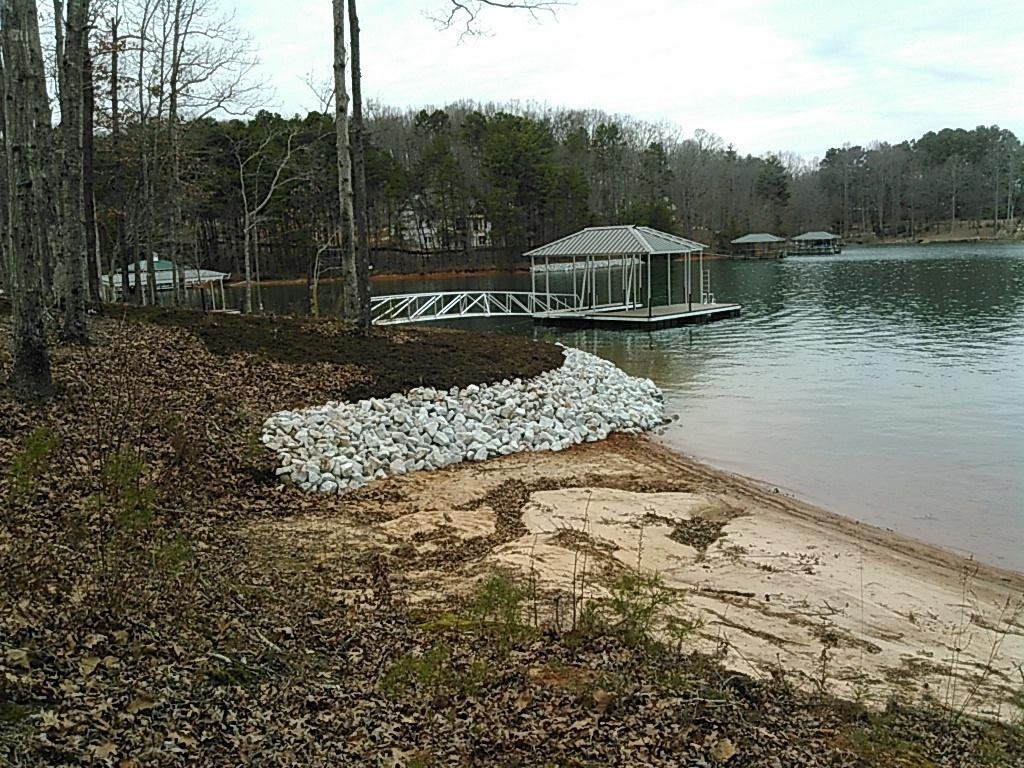 Side of the Lake with Retaining Walls — Seneca, SC — Sheriff Landscaping