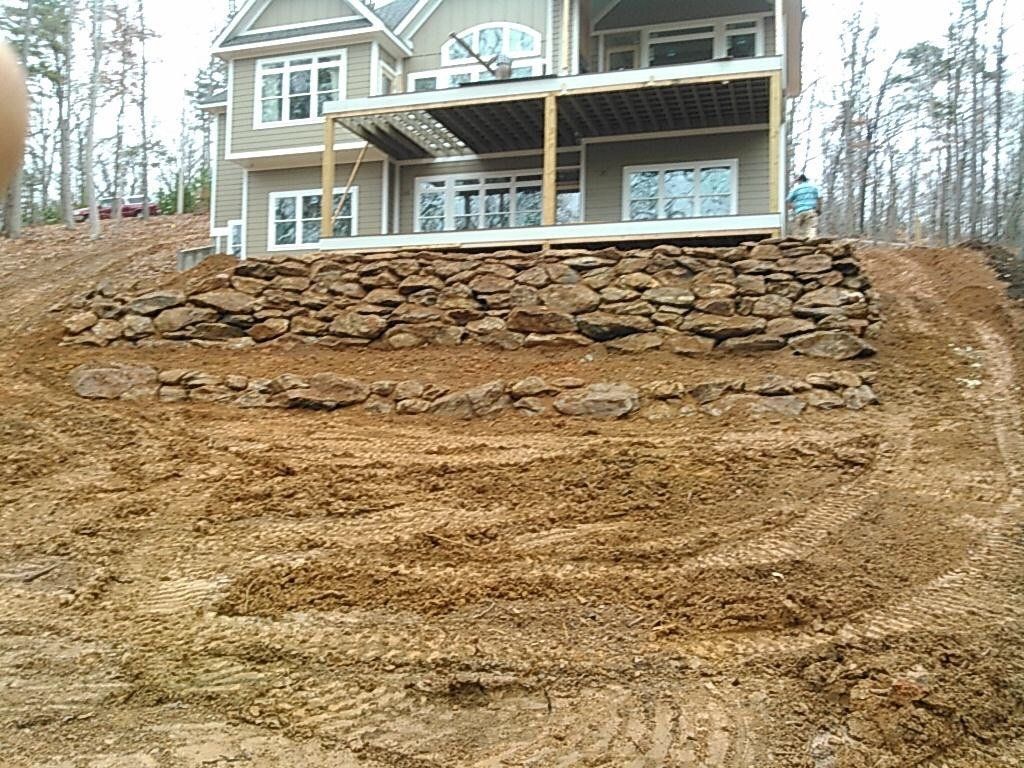 Stone Wall Under the House — Seneca, SC — Sheriff Landscaping
