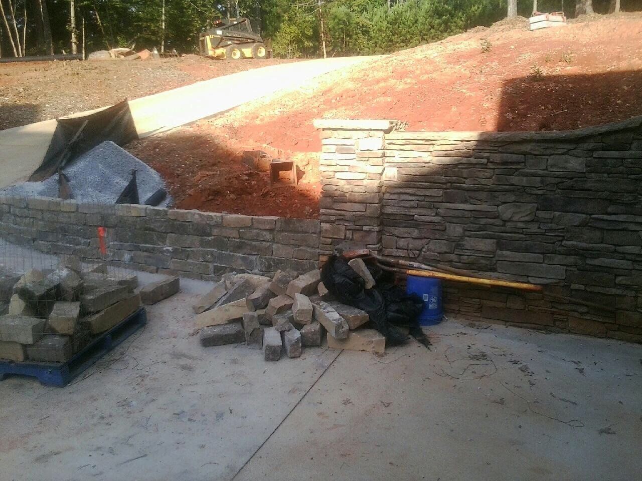 In Progress Stone Wall — Seneca, SC — Sheriff Landscaping