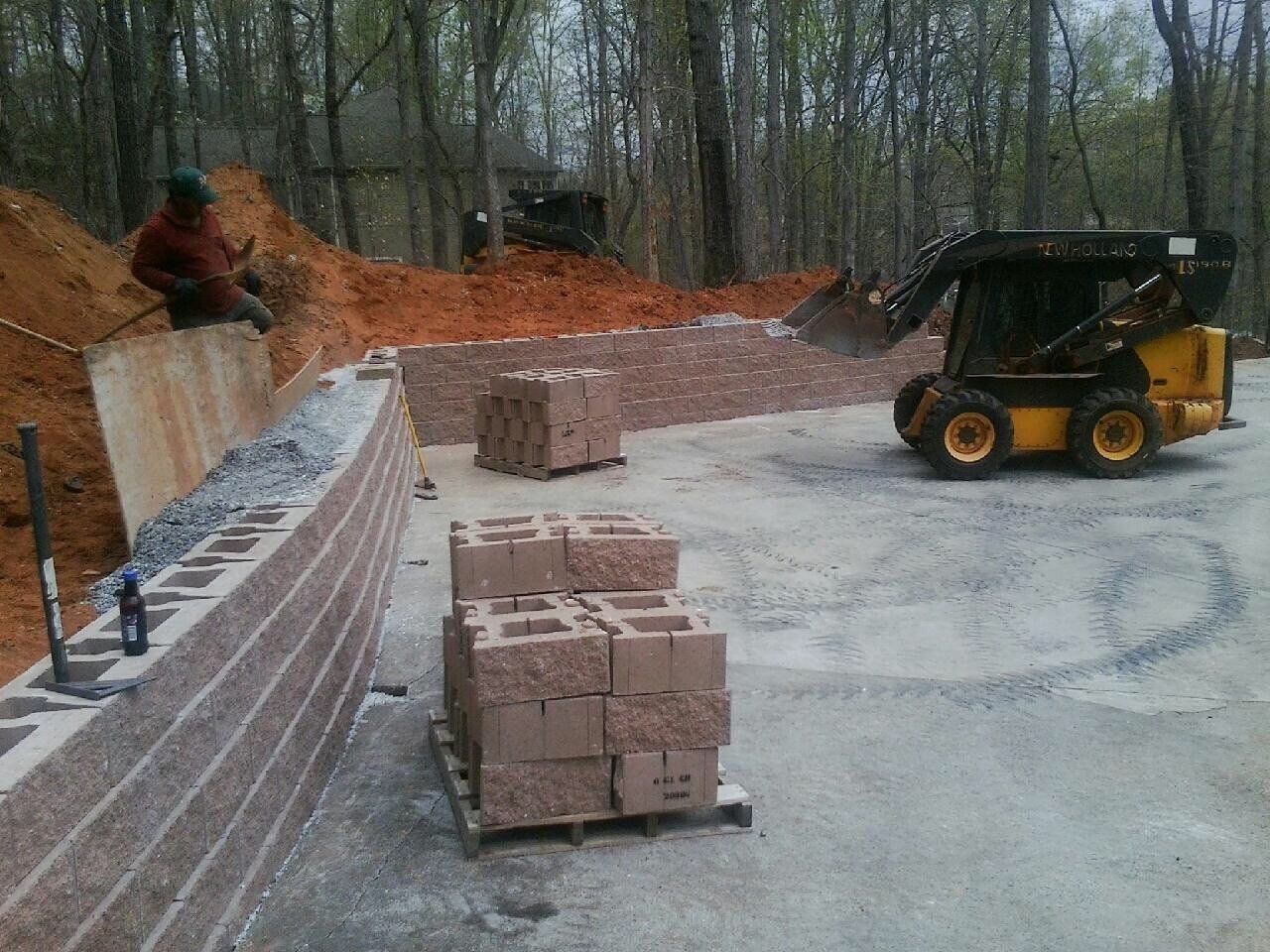 Ongoing Brick Retaining Wall — Seneca, SC — Sheriff Landscaping