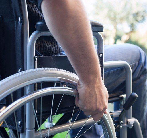 Man in wheelchair closeup