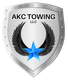 AKC Towing logo: silver shield with wings, blue star, and text "AKC TOWING LLC".