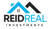 A blue and black logo for reidreal investments