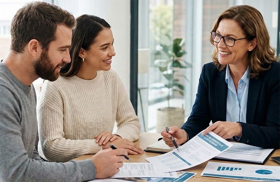 Future Point Insurance Services consultation Life insurance advisor answering coverage questions with clients