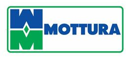 Logo con una "W" blu e una "M" verde sovrapposte, separate da un rombo bianco, accanto alla scritta blu "MOTTURA" in una cornice verde.