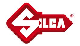 Il logo Silca: la scritta bianca "SILCA" stilizzata a forma di chiave rossa su sfondo bianco.