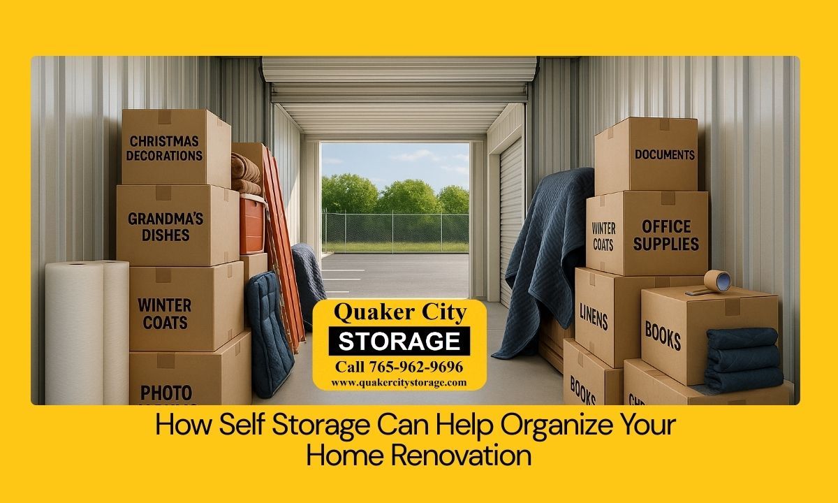 Self storage unit used during home renovation to protect furniture and gear