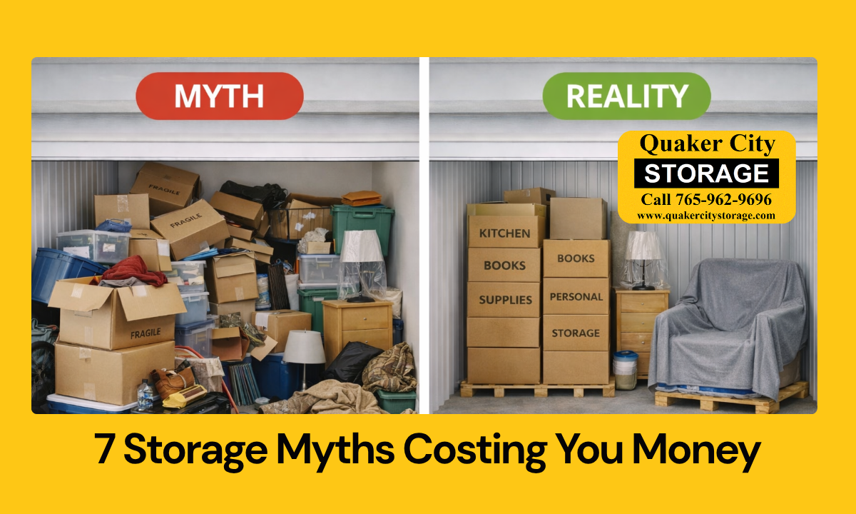 Cluttered and organized storage units showing proper packing and space use