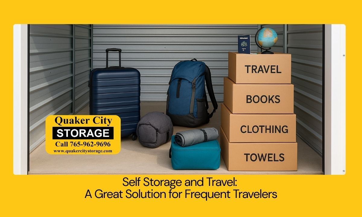 Self storage solution easing packing and storing for frequent travelers