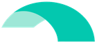 Una forma ad arco astratta nei toni del verde acqua e del verde chiaro su sfondo bianco.
