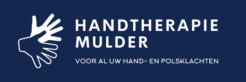 2 handen logo van Handtherapie Mulder. Voor al uw hand- en polsklachten