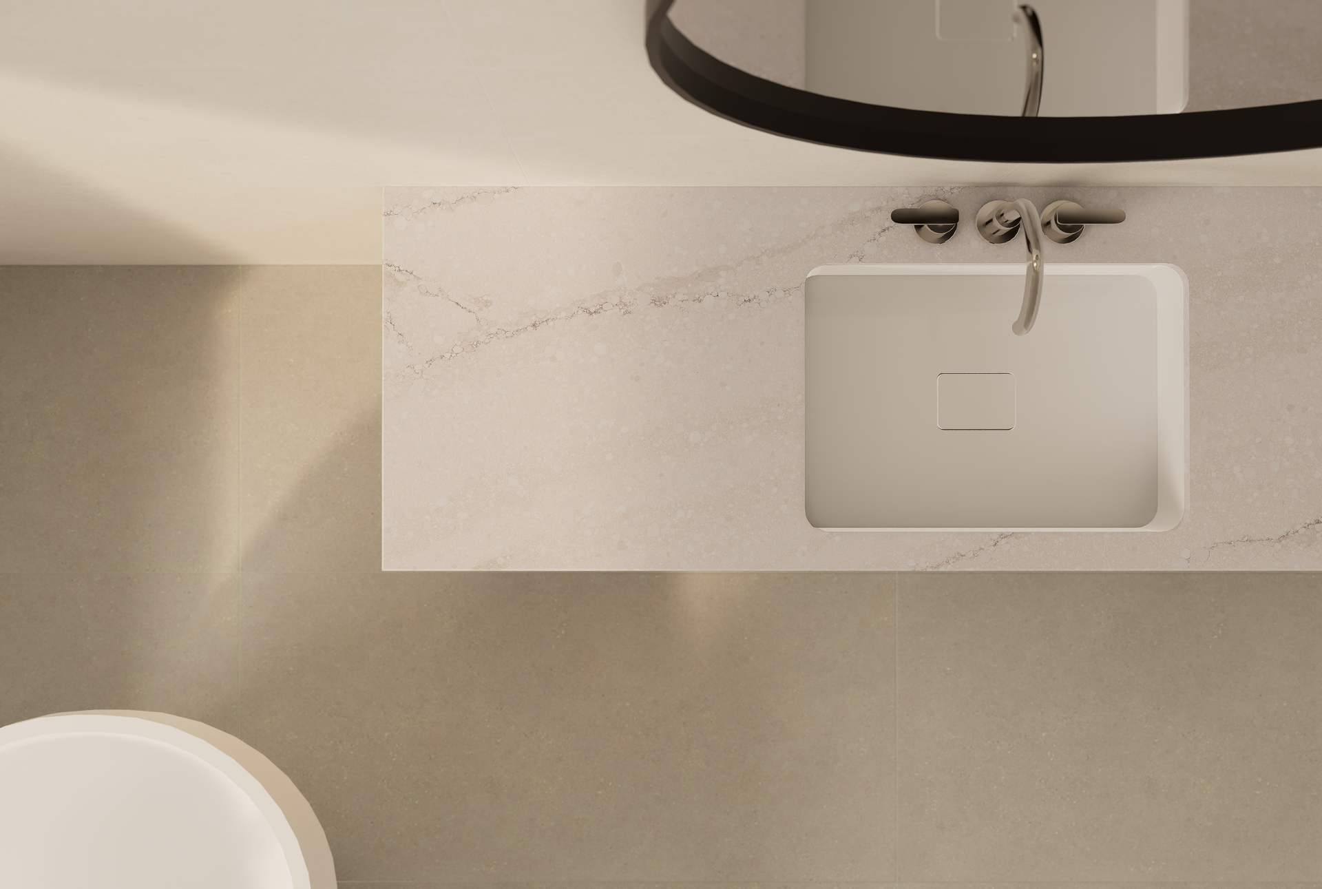 A bathroom with a sink , mirror and bathtub.