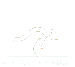 White line drawing of a stylized tree with dotted branches, text below reads