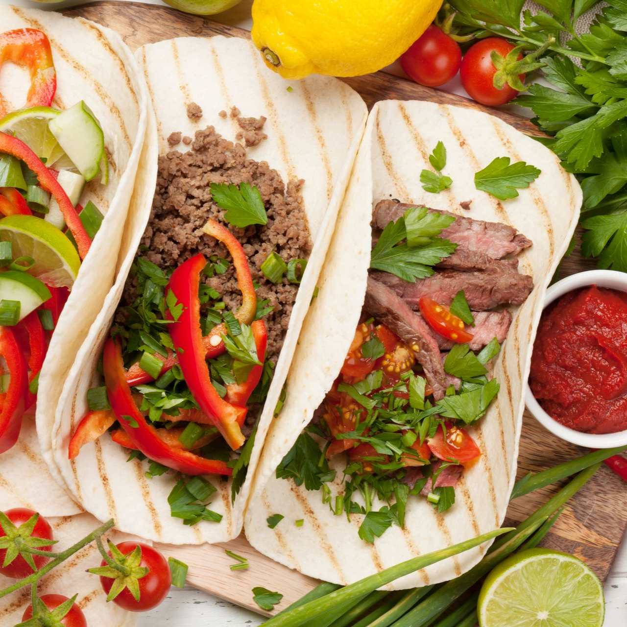 a plate of sandwiches on a table with the words lunch & learn on it