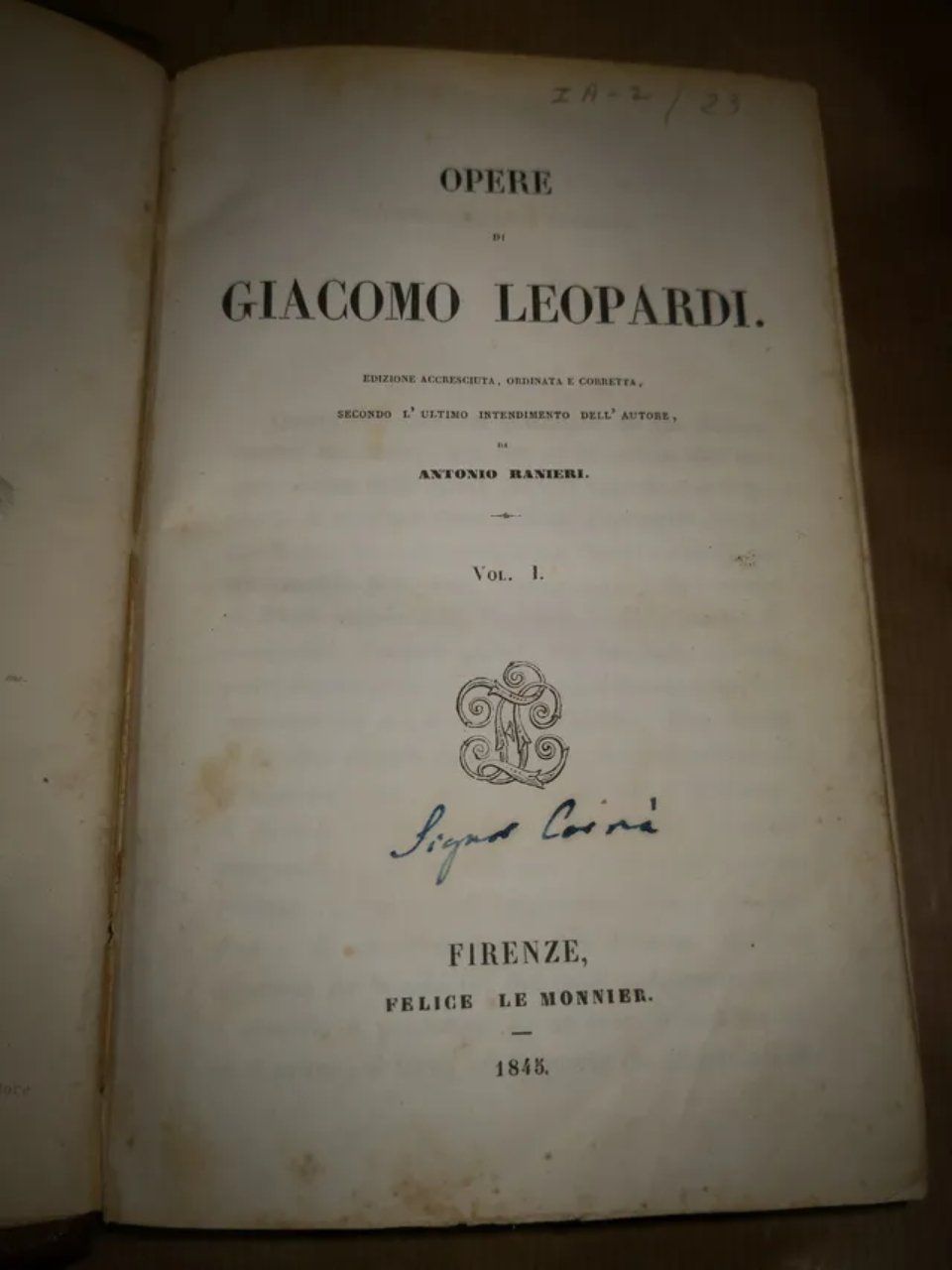 Libro di Leopardi