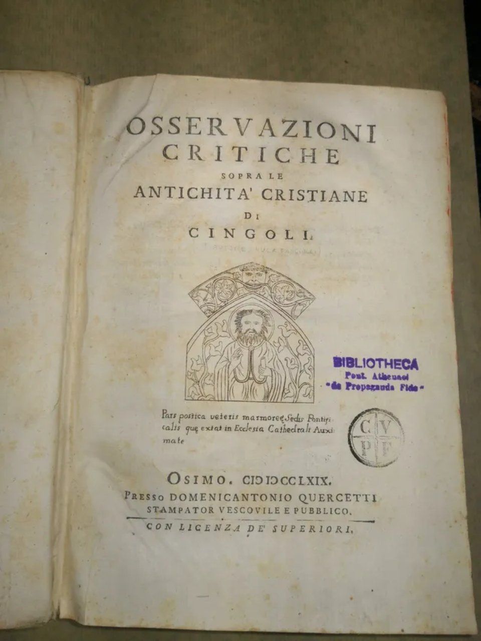 Libro di Cingoli del 1769