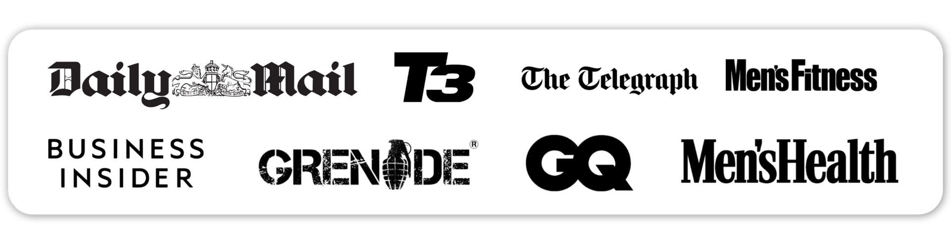 Several newspaper logos including daily mail business insider and gq