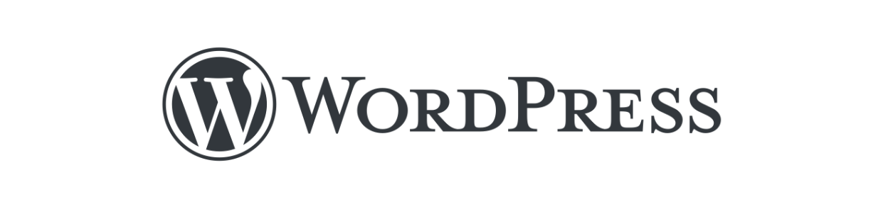 A black and white logo for wordpress on a white background