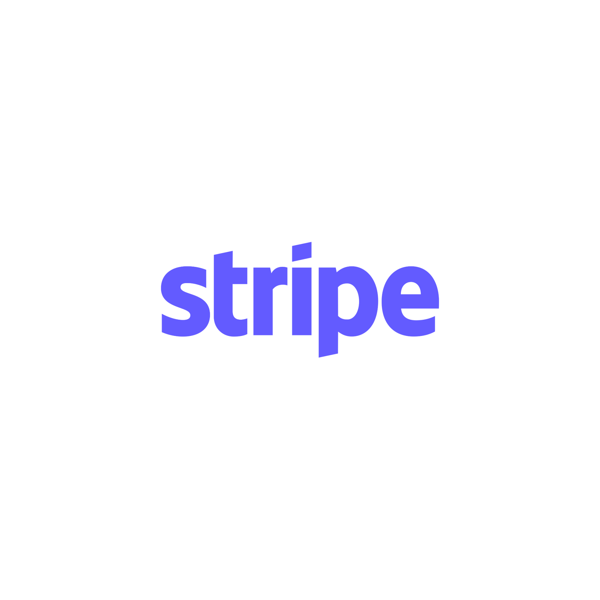 The stripe logo is purple and white on a white background.