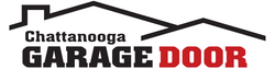 Logo for Chattanooga Garage Door, with a house roof graphic and red 