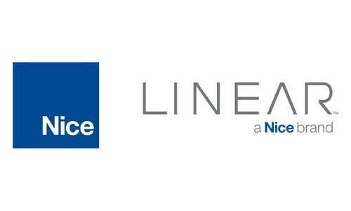 Logo for Linear, a Nice brand, with a blue square and text 