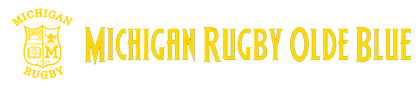 A yellow logo for michigan rugby olde blue