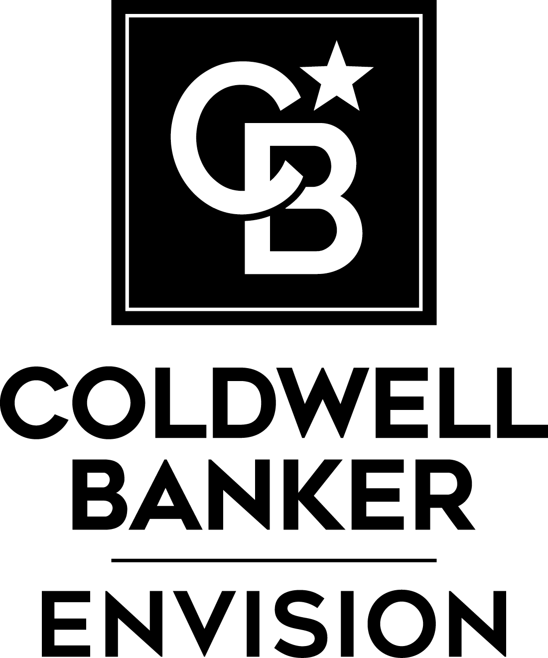 Coldwell Banker Envision logo: Black square with intertwined