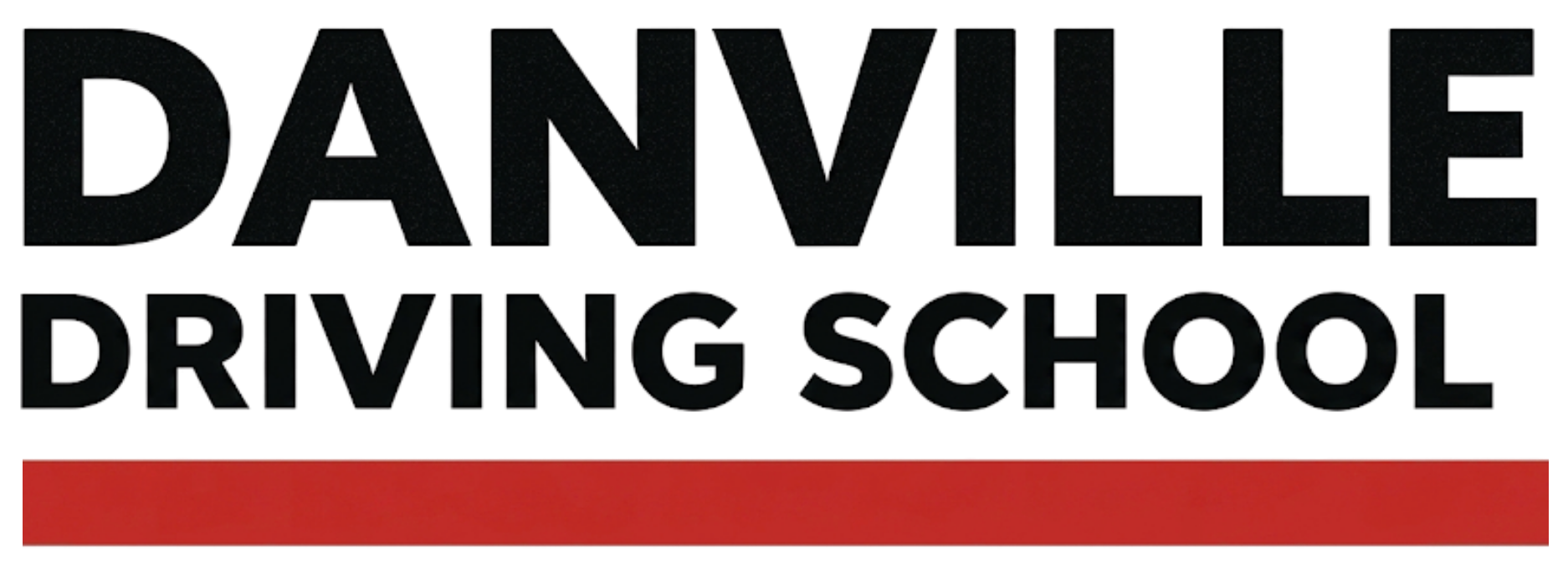 Danville Driving School logo in black and red with a red underline