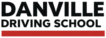 Danville Driving School logo in black and red with a red underline