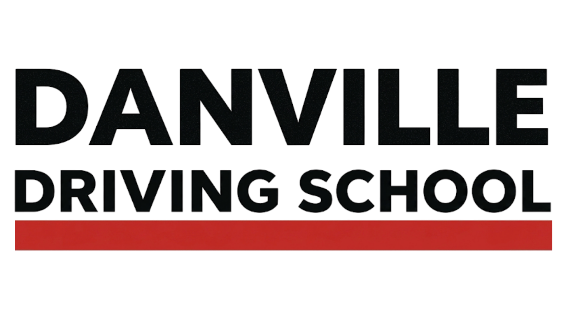 Danville Driving School logo in black and red with a red underline