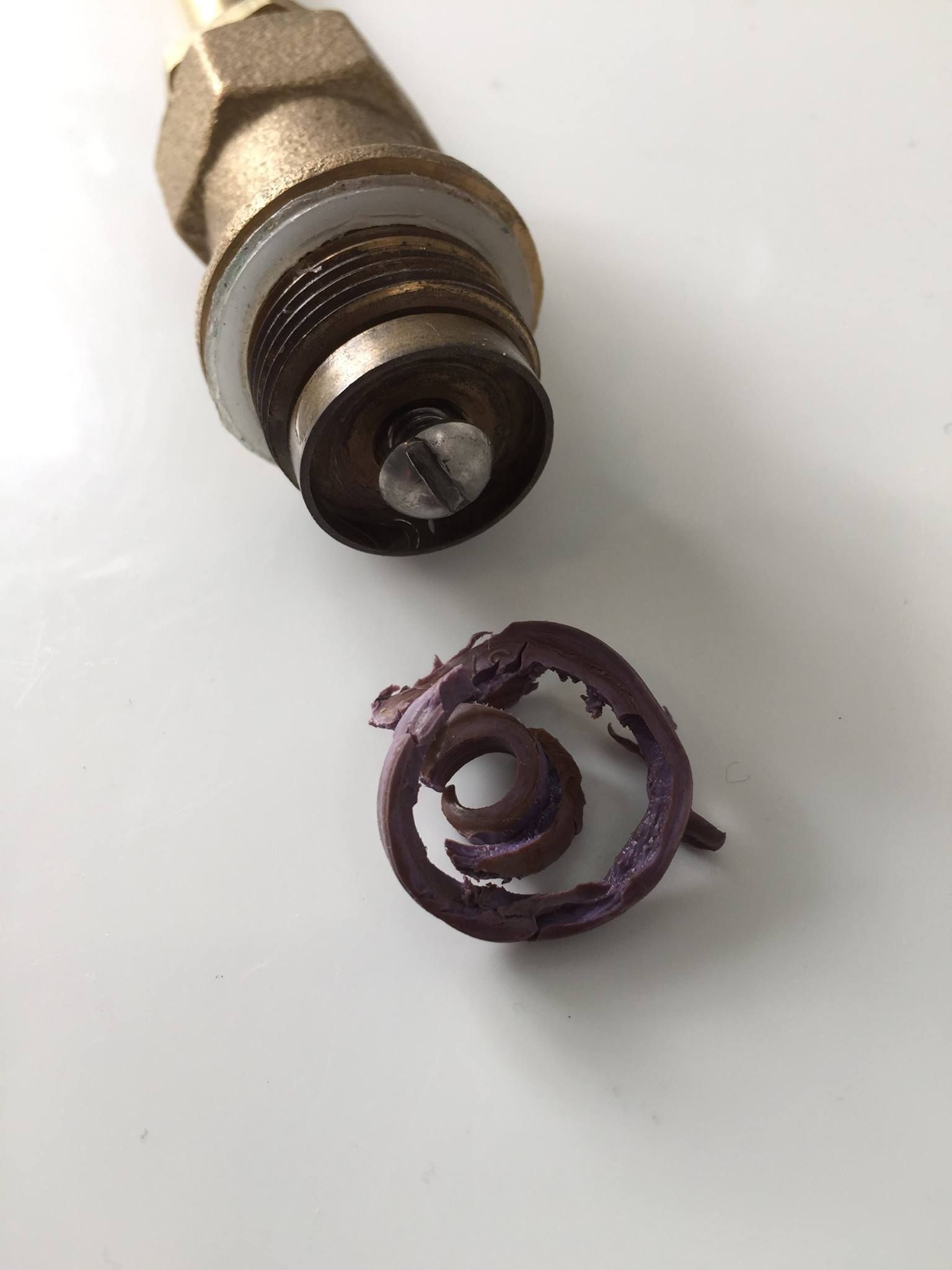 A classic case of over tightening the tub faucet