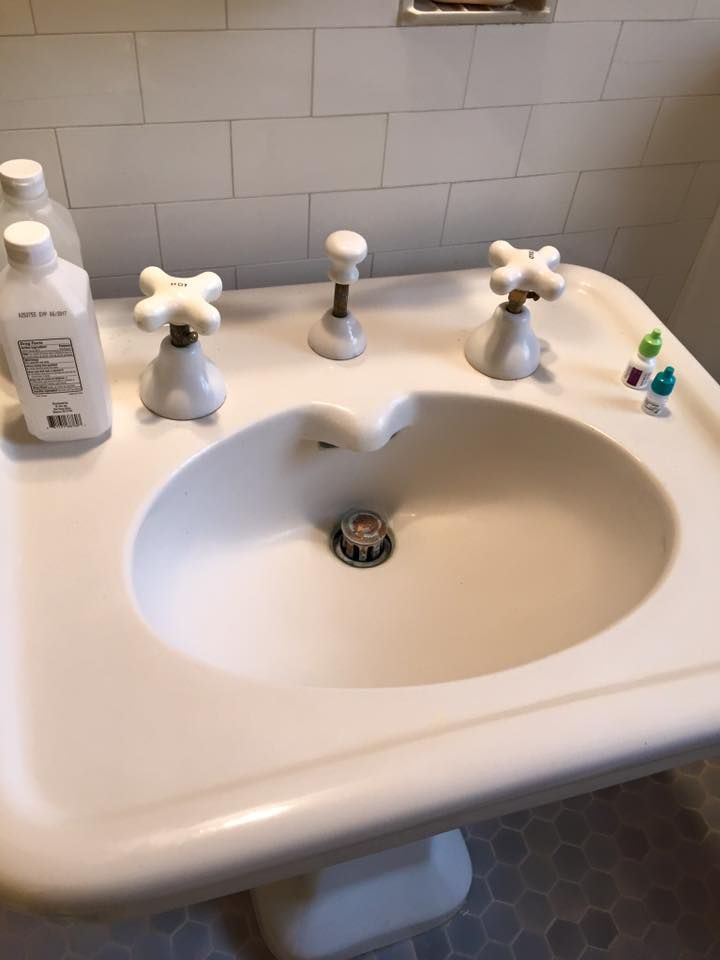 This pedestal lavatory is over a hundred years old and still working