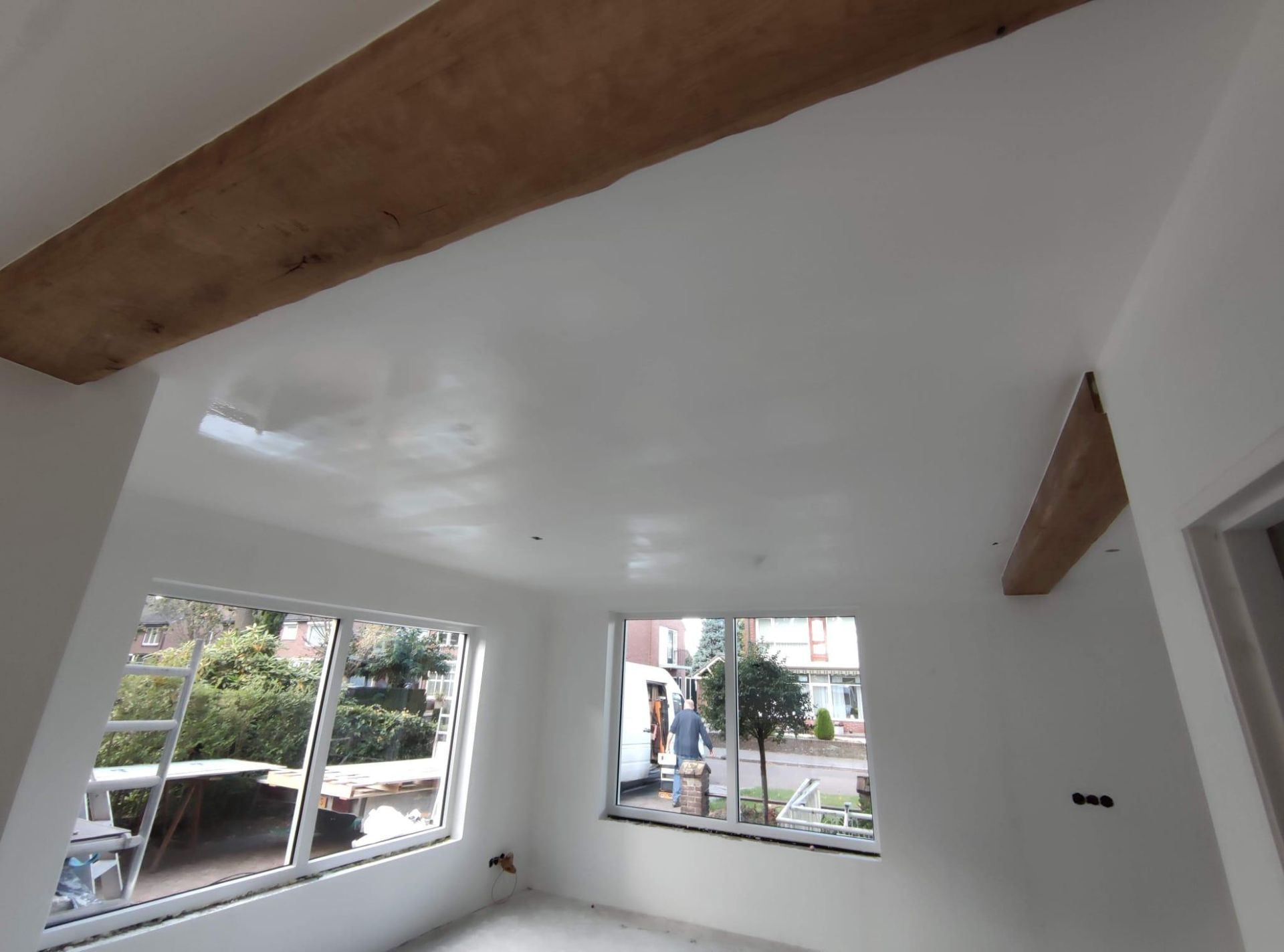 Gespoten plafond in een woning in Zevenaar