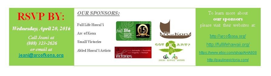 A green and white rsvp flyer for an event
