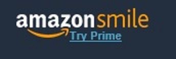 Amazon smile try prime logo on a blue background
