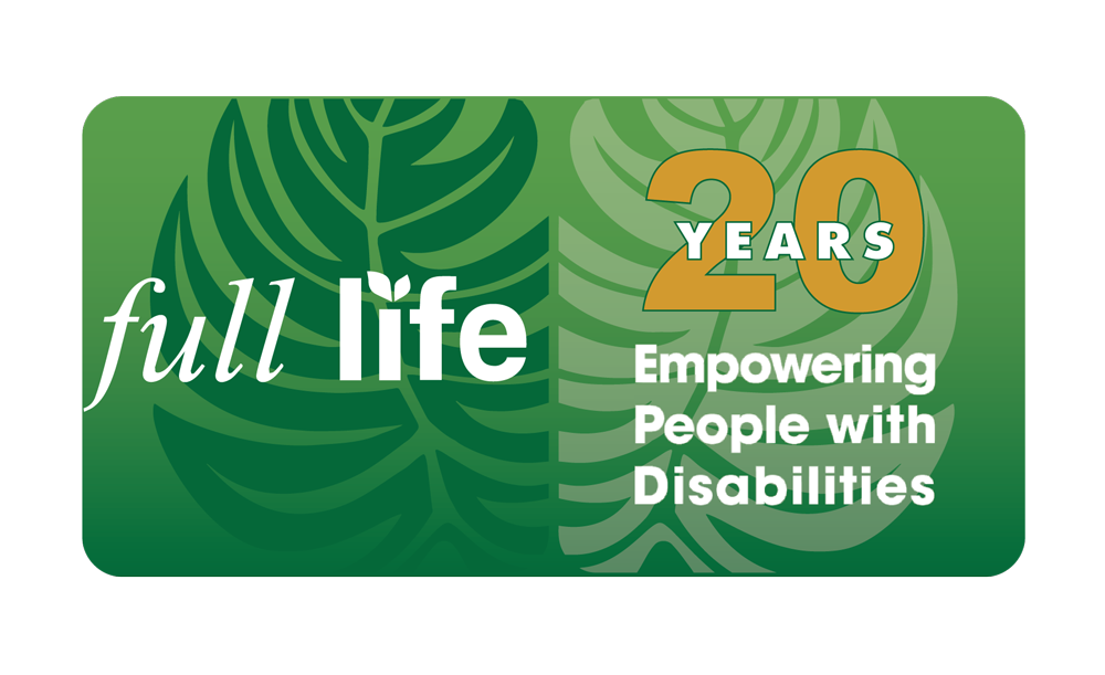 Full life 20 years empowering people with disabilities logo