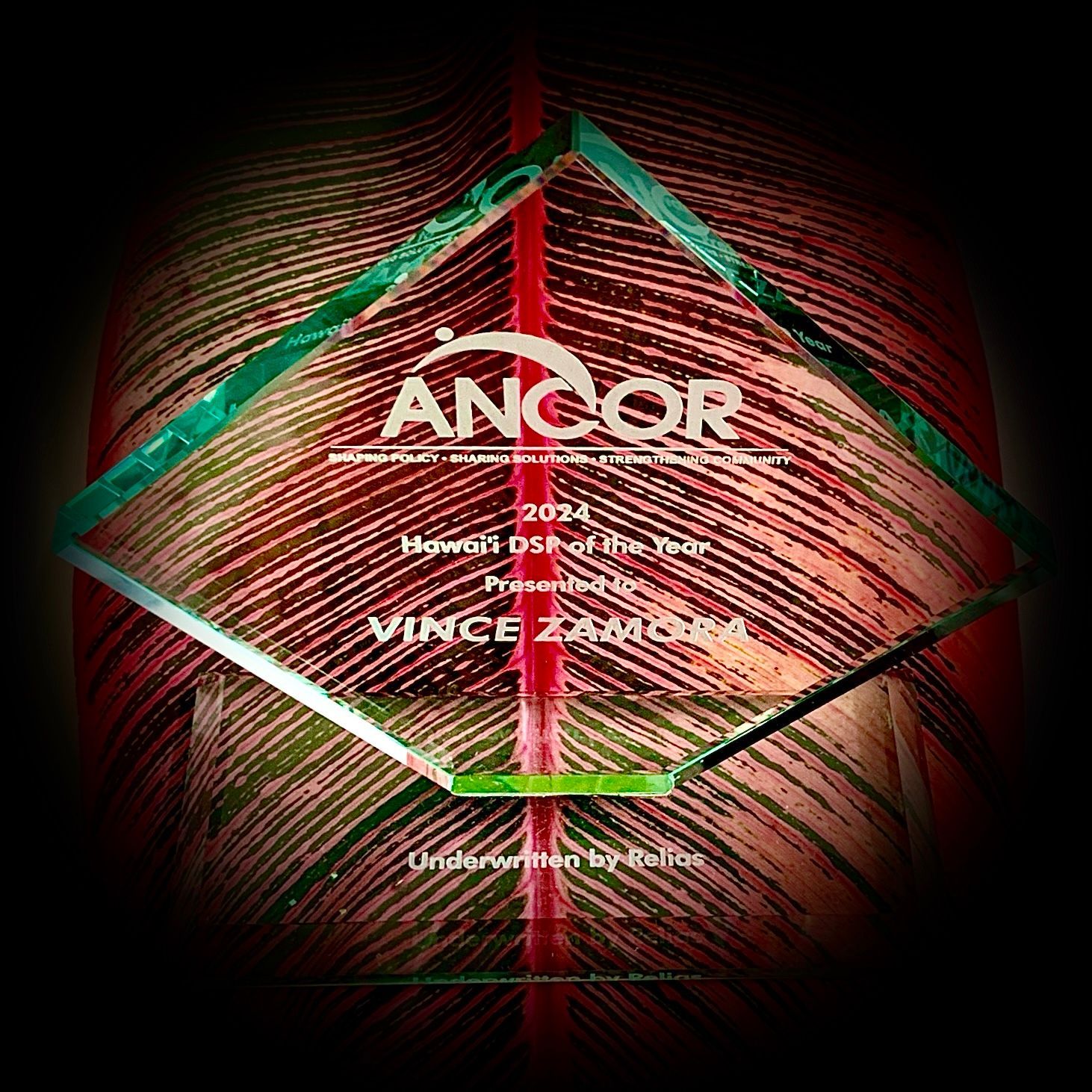 A plaque that says ancor on it