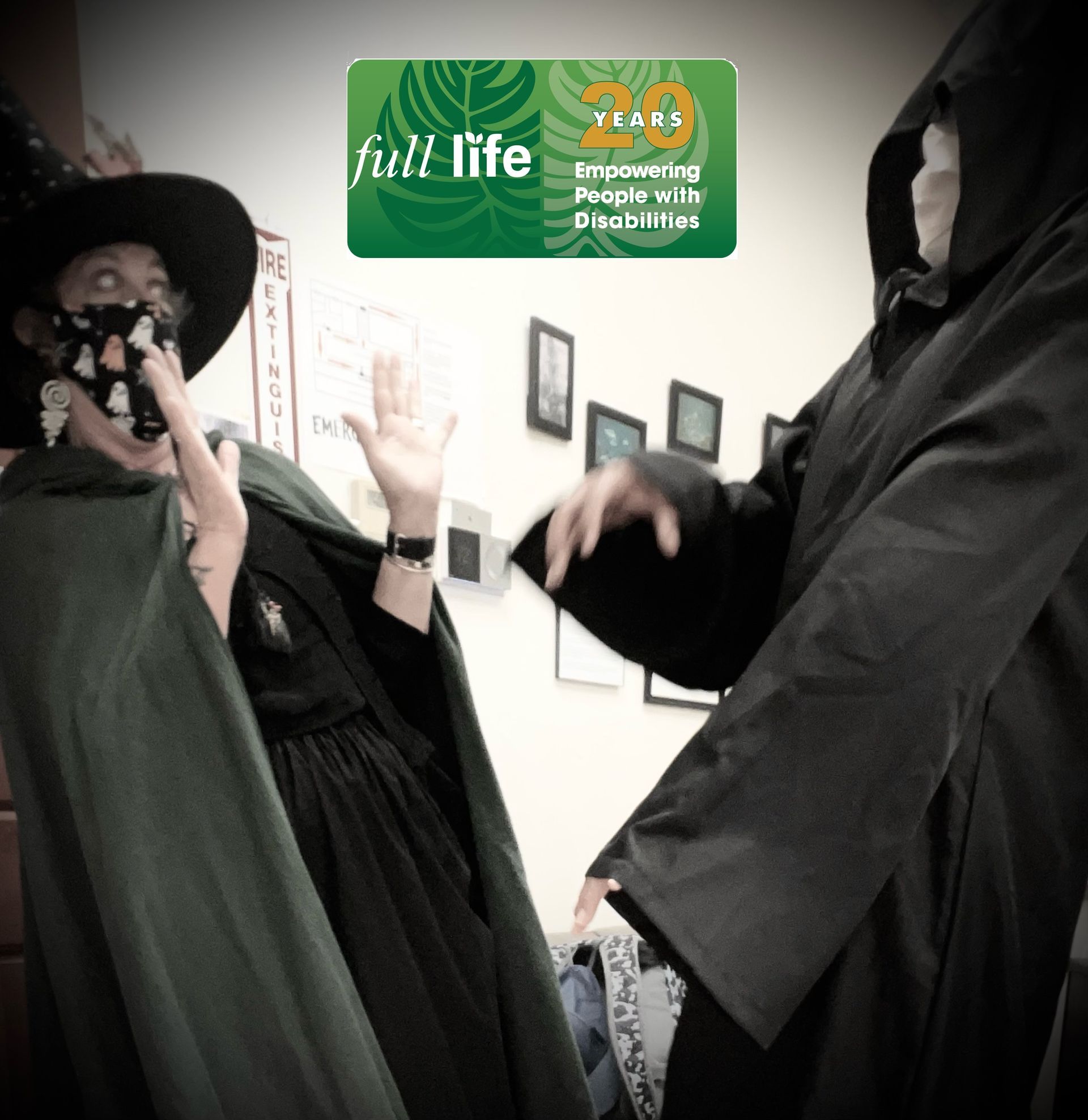 A full life card is displayed above two people